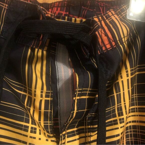 OP Men’s Size LG 36-38 Rich Black Self Adjust Fly Closure Swim Trunks - Picture 3 of 11